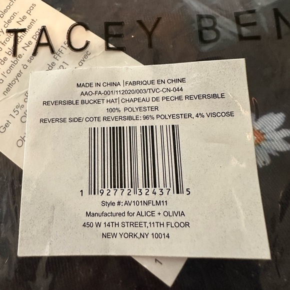 NWT Alice + Olivia Reversible Black Daisy Bucket Hat - Picture 8 of 8